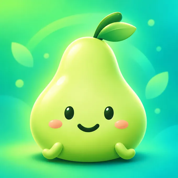 PeerTry smiling green pear mascot